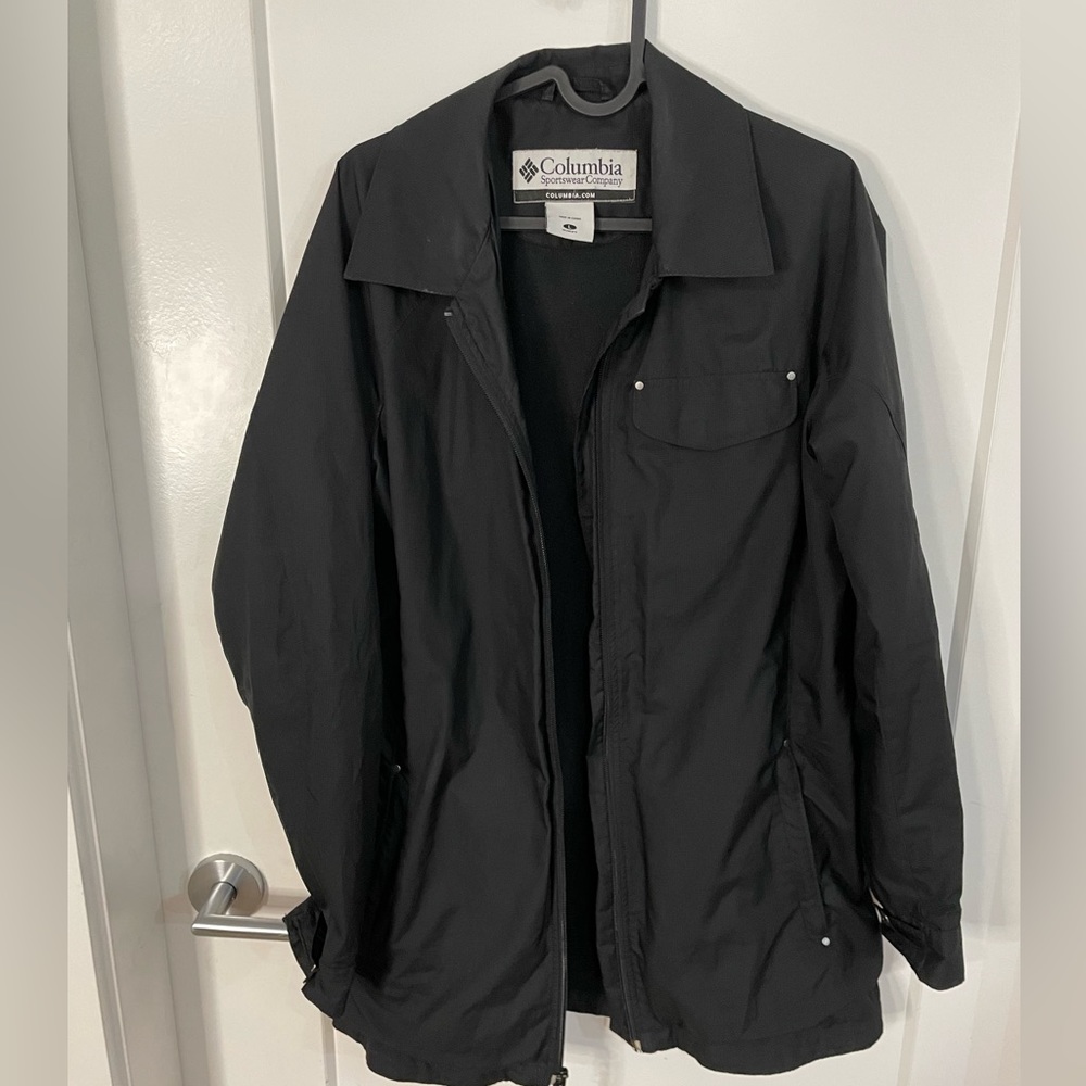 Columbia Black Rain Jacket Windbreaker Zip Up Women’s Large